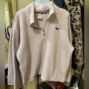 VS PINK Sherpa Pullover 1/4 Zip